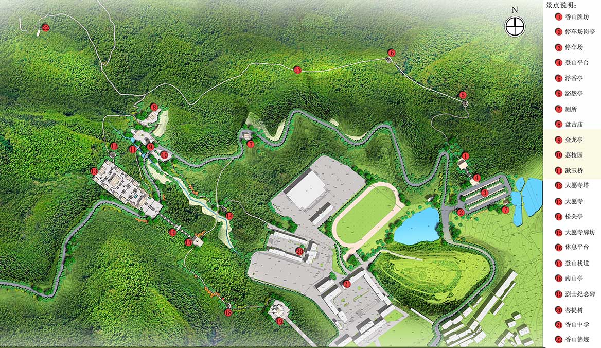 香山公园（大愿寺）修建性规划设计平面图