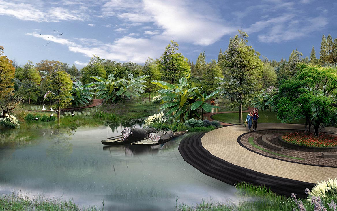 洪梅镇梅沙村湿地公园整体规划设计图3