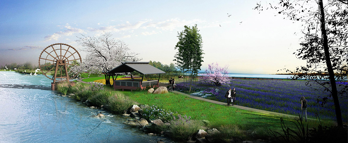 洪梅镇乌沙村村庄规划设计新洲仔绿岛公园效果图二