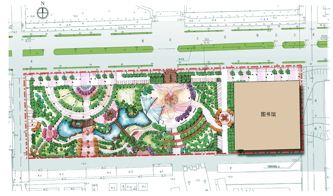 德庆县市政中心广场景观方案设计总平面图