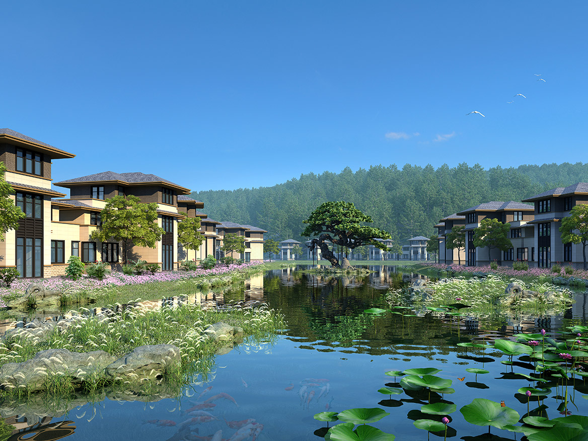 英德龙润湖康养园规划设计鸟瞰图3