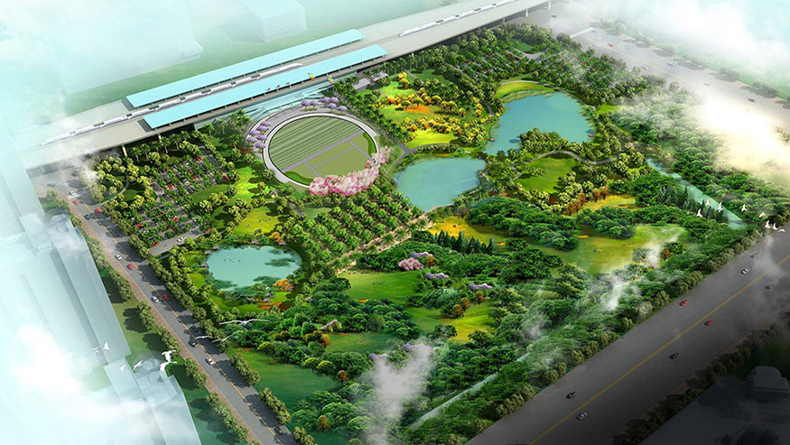 洪梅站前绿化公园景观设计