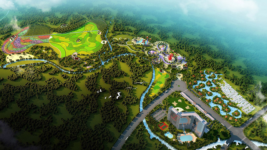 碧森旅游度假中心规划设计总体鸟瞰图
